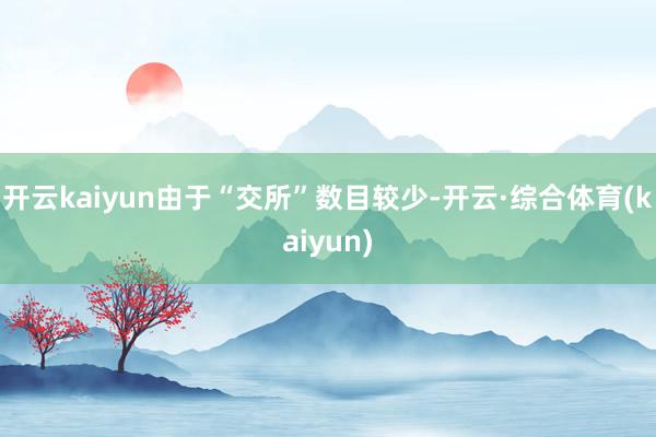 开云kaiyun由于“交所”数目较少-开云·综合体育(kaiyun)