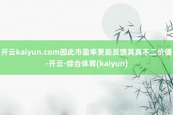 开云kaiyun.com因此市盈率更能反馈其真不二价值-开云·综合体育(kaiyun)