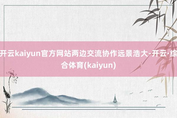 开云kaiyun官方网站两边交流协作远景浩大-开云·综合体育(kaiyun)