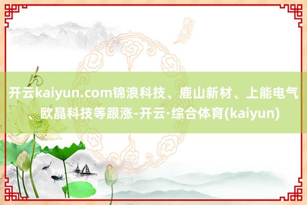 开云kaiyun.com锦浪科技、鹿山新材、上能电气、欧晶科技等跟涨-开云·综合体育(kaiyun)