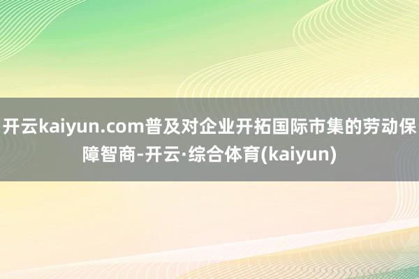 开云kaiyun.com普及对企业开拓国际市集的劳动保障智商-开云·综合体育(kaiyun)