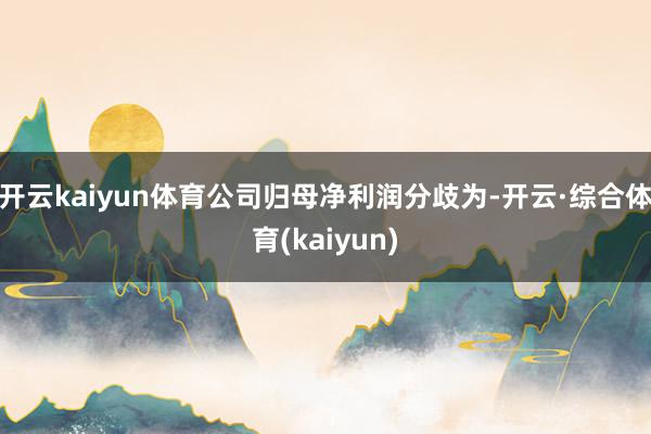 开云kaiyun体育公司归母净利润分歧为-开云·综合体育(kaiyun)