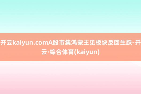 开云kaiyun.comA股市集鸿蒙主见板块反回生跃-开云·综合体育(kaiyun)
