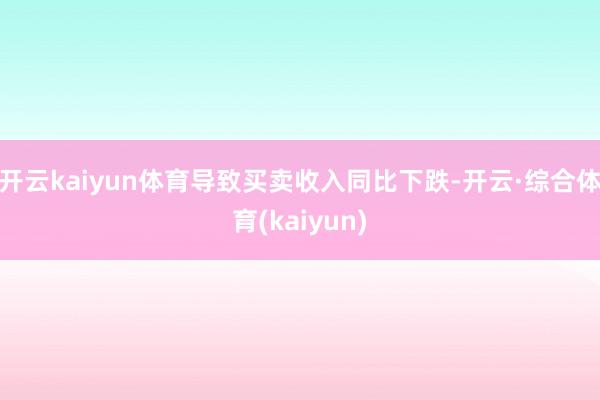开云kaiyun体育导致买卖收入同比下跌-开云·综合体育(kaiyun)