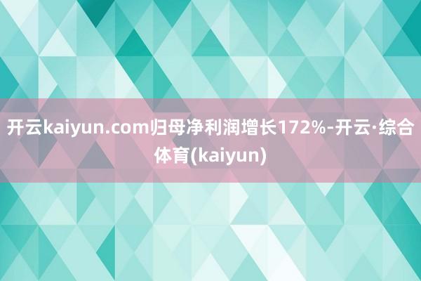 开云kaiyun.com归母净利润增长172%-开云·综合体育(kaiyun)