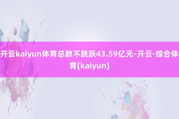 开云kaiyun体育总数不跳跃43.59亿元-开云·综合体育(kaiyun)