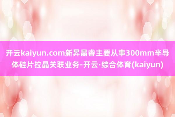 开云kaiyun.com新昇晶睿主要从事300mm半导体硅片拉晶关联业务-开云·综合体育(kaiyun)