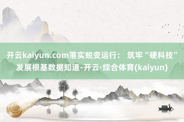 开云kaiyun.com落实蜕变运行： 筑牢“硬科技”发展根基数据知道-开云·综合体育(kaiyun)