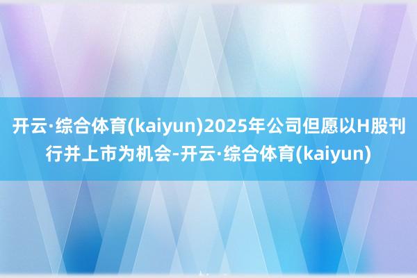 开云·综合体育(kaiyun)2025年公司但愿以H股刊行并上市为机会-开云·综合体育(kaiyun)