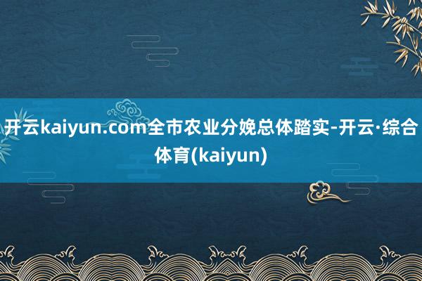 开云kaiyun.com全市农业分娩总体踏实-开云·综合体育(kaiyun)