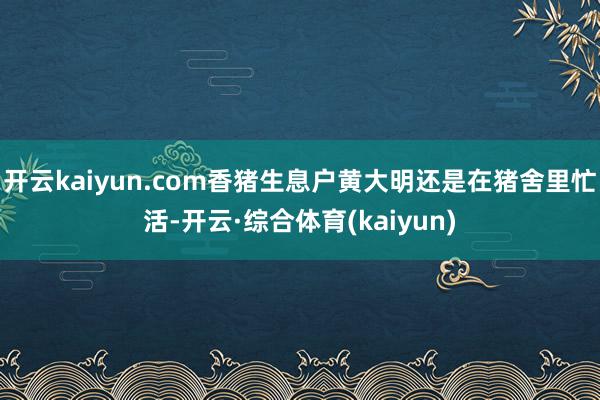 开云kaiyun.com香猪生息户黄大明还是在猪舍里忙活-开云·综合体育(kaiyun)