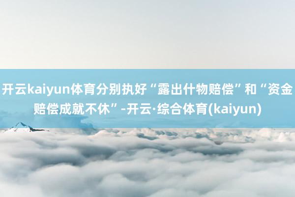 开云kaiyun体育分别执好“露出什物赔偿”和“资金赔偿成就不休”-开云·综合体育(kaiyun)