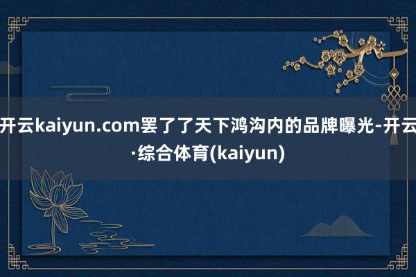 开云kaiyun.com罢了了天下鸿沟内的品牌曝光-开云·综合体育(kaiyun)