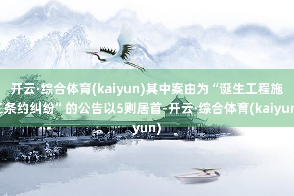 开云·综合体育(kaiyun)其中案由为“诞生工程施工条约纠纷”的公告以5则居首-开云·综合体育(kaiyun)