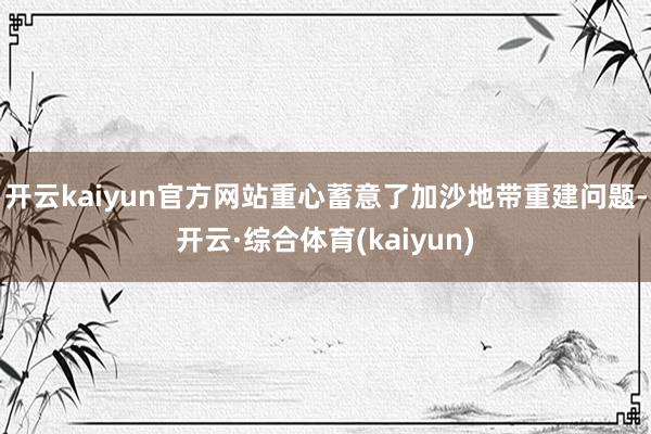 开云kaiyun官方网站重心蓄意了加沙地带重建问题-开云·综合体育(kaiyun)