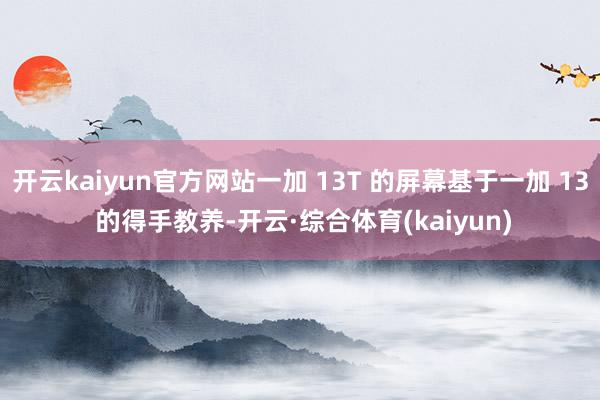 开云kaiyun官方网站一加 13T 的屏幕基于一加 13 的得手教养-开云·综合体育(kaiyun)
