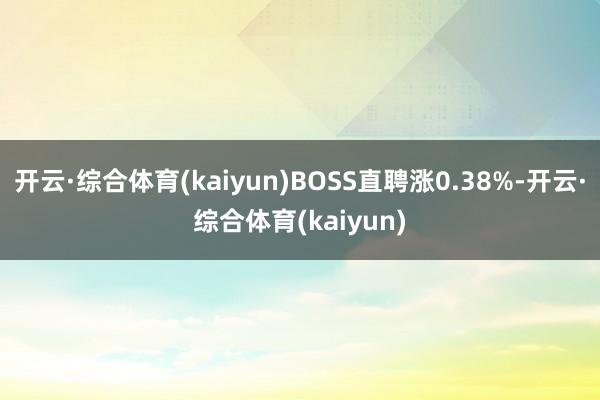 开云·综合体育(kaiyun)BOSS直聘涨0.38%-开云·综合体育(kaiyun)