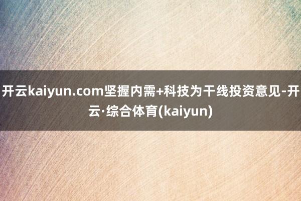 开云kaiyun.com坚握内需+科技为干线投资意见-开云·综合体育(kaiyun)