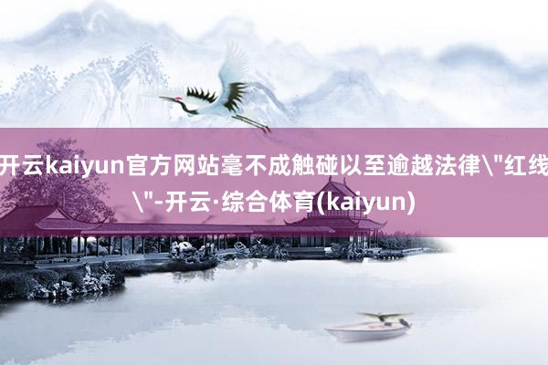 开云kaiyun官方网站毫不成触碰以至逾越法律