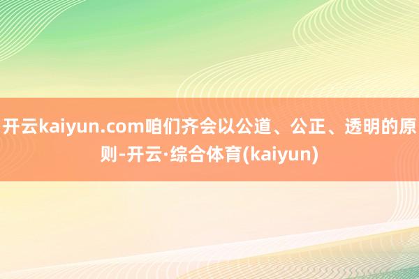 开云kaiyun.com咱们齐会以公道、公正、透明的原则-开云·综合体育(kaiyun)